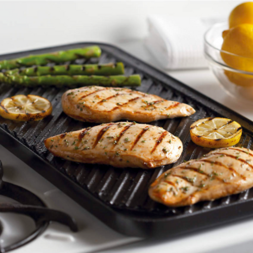 Parrilla y plancha reversible de doble quemador