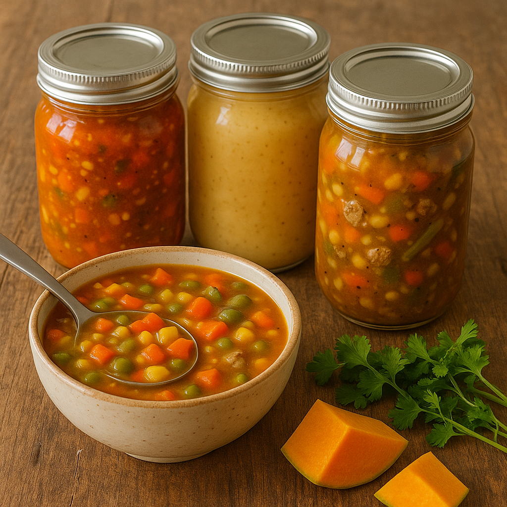 SOPAS (de verduras, de frijoles o guisantes secos, de carne, de aves o de mariscos)